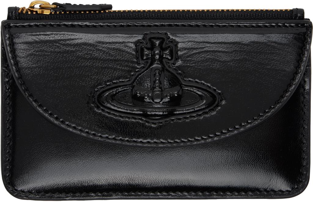 Vivienne Westwood Black Half Moon Flat Card Holder - Bags