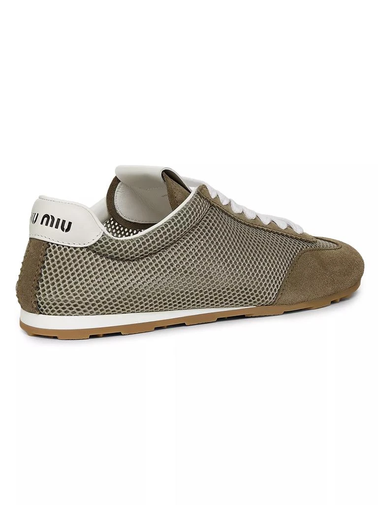 Miu Miu Mesh & Suede Low-Top Lace-Up Sneakers 3