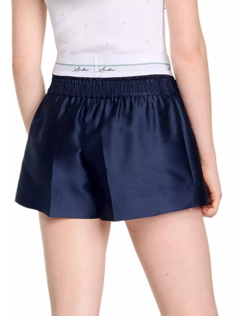 Sandro Satin Shorts with Double Waistband 3