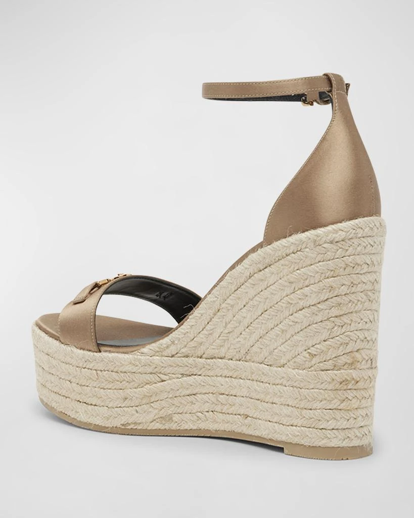 Versace Medusa Silk Ankle-Strap Wedge Espadrilles 4