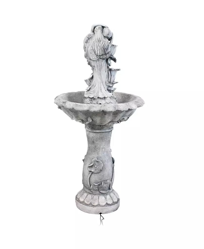 Sunnydaze Decor Outdoor Polyresin Fairy Flower Solar Powered Water Fountain Feature with Battery Backup - 42" 5