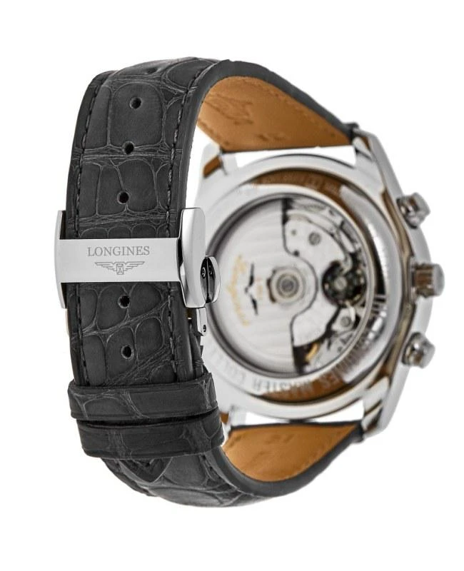 Longines Longines Master Collection Moonphase Chronograph Grey Dial Leather Strap Men's Watch L2.773.4.61.2 4