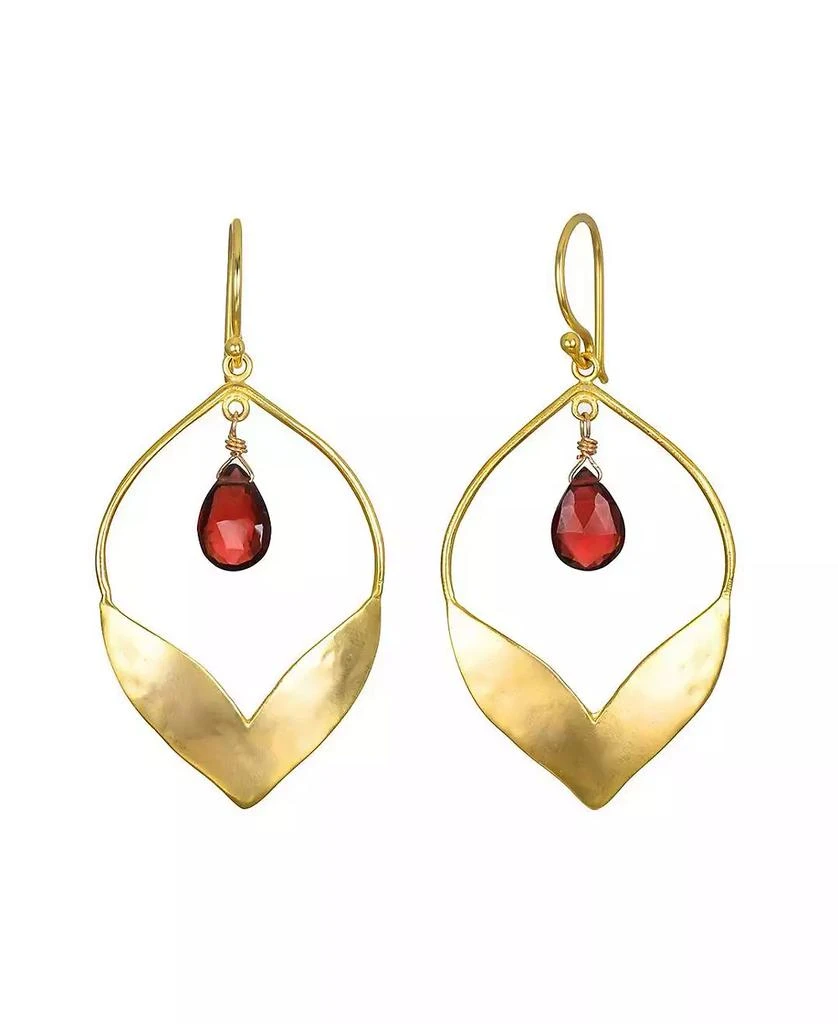 Satya Jewelry Infinite Possibilities Garnet Lotus Earrings