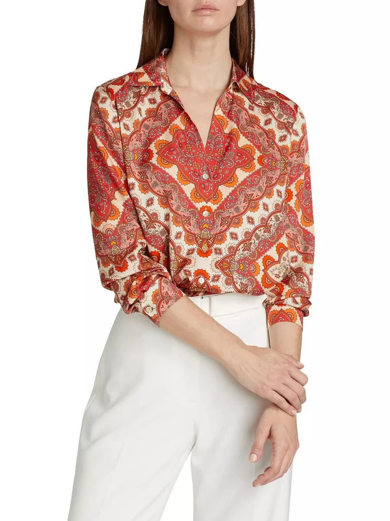 Elie Tahari Printed The Madeline Stretch Silk Blouse 3