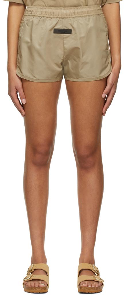 Essentials Tan Nylon Shorts