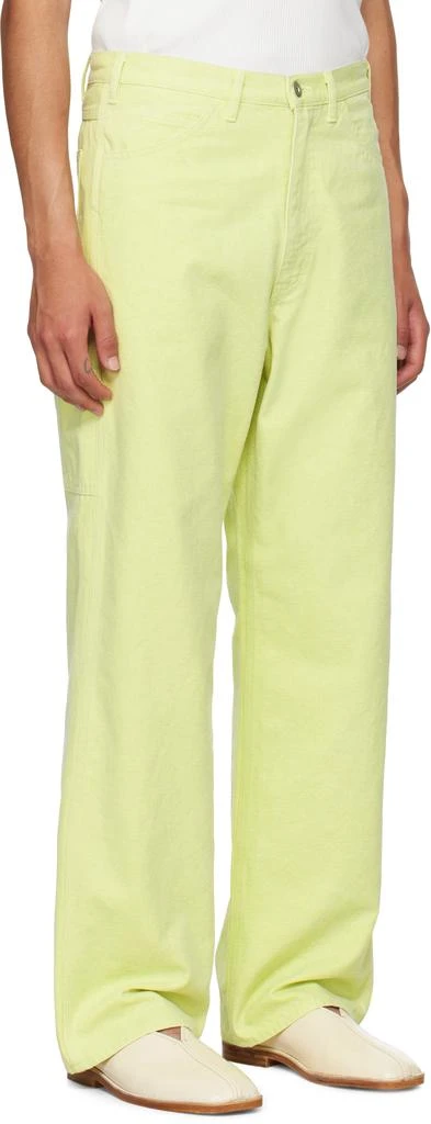 AURALEE Green Washed Canvas Trousers 2