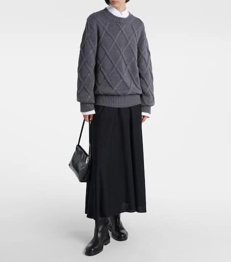 Jil Sander Cable-knit virgin wool sweater 2