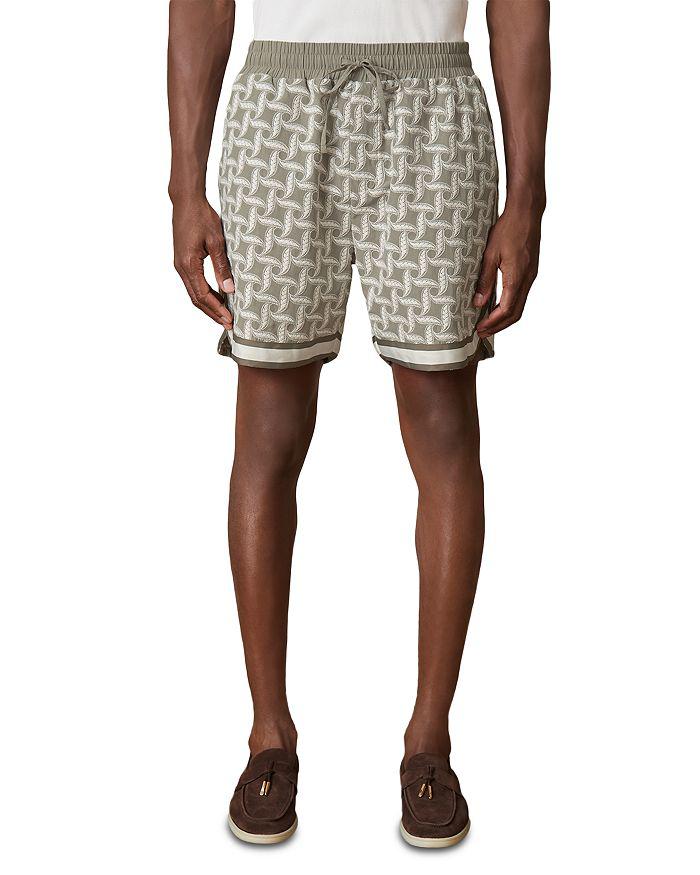 REISS Embroidered Drawstring 7.3" Shorts