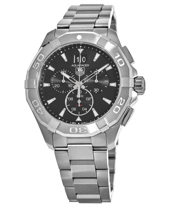 TAG Heuer Tag Heuer Aquaracer 300M Chronograph 43mm Quartz Black Dial Steel Men's Watch CAY1110.BA0927 1
