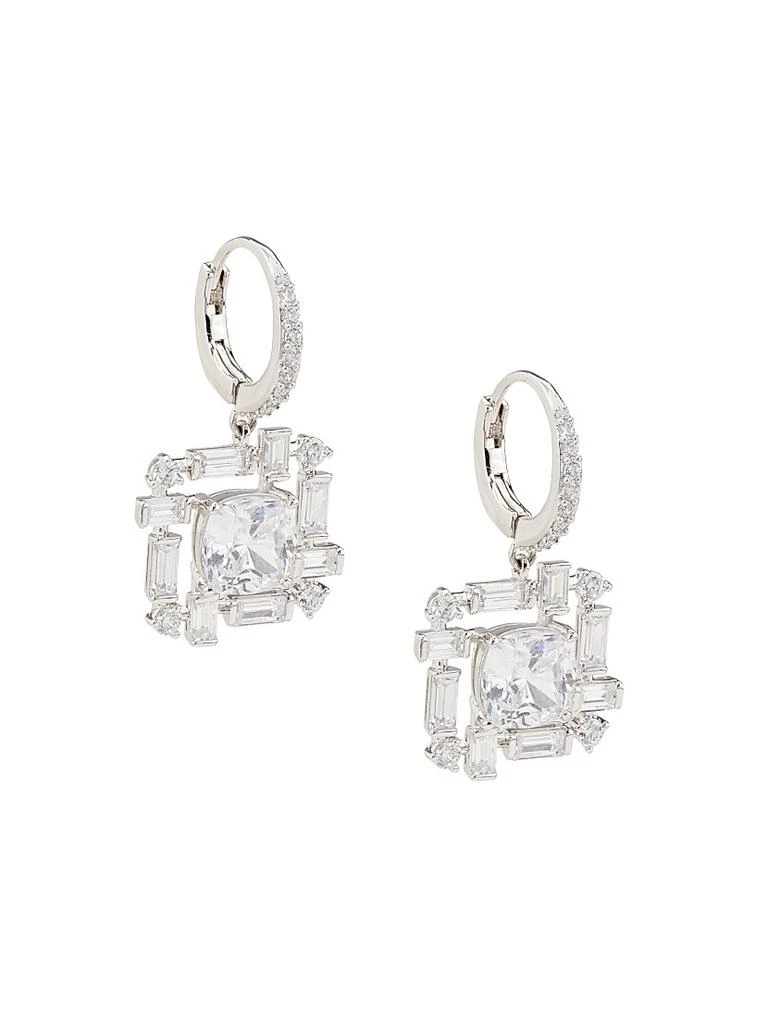Adriana Orsini Gwen Rhodium-Plated & Cubic Zirconia Cluster Drop Earrings 1