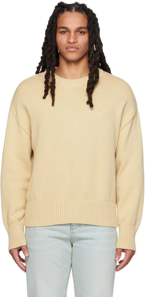 AMI Paris Beige Ami de Cœur Sweater 1