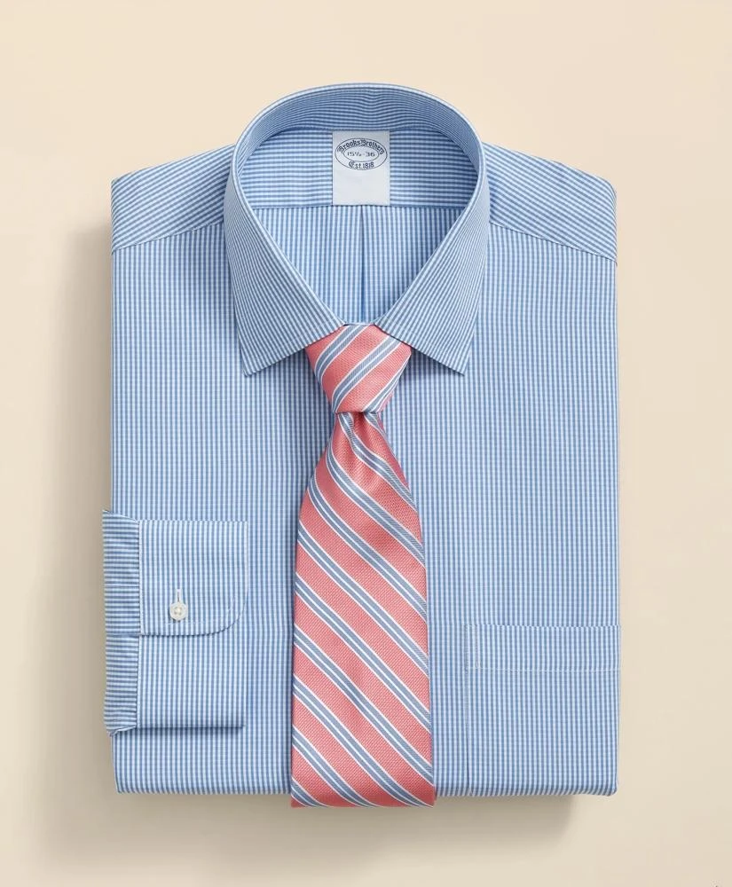 Brooks Brothers Pure Supima® Cotton Regular-Finish, Ainsley Collar Micro Check Dress Shirt 1