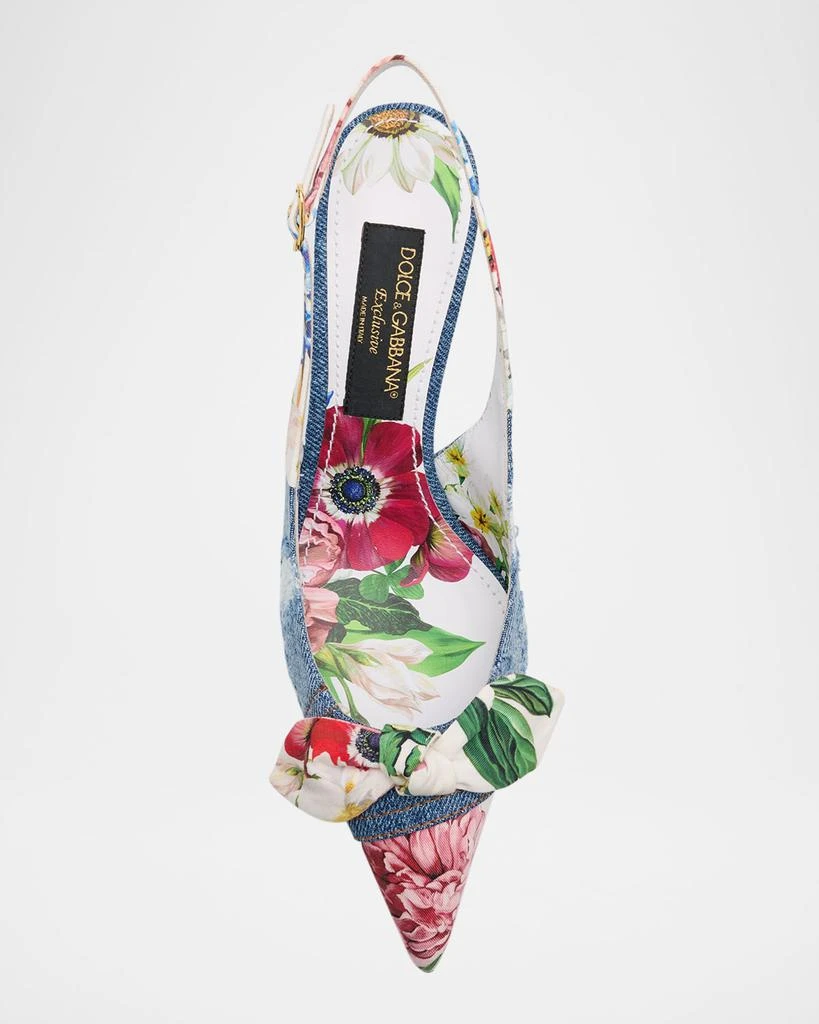 Dolce 
Gabbana Lollo Eva Floral Bow Slingback Pumps 5