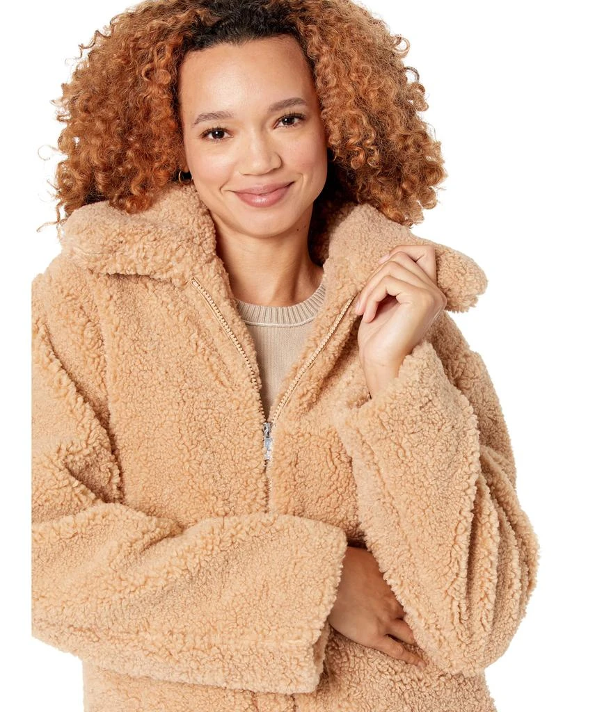 Sam Edelman Short Front Zip Teddy Coat with Patch Pockets 3