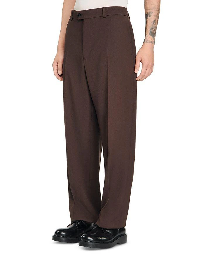 Sandro Oversized Fit Wool Suit Pants