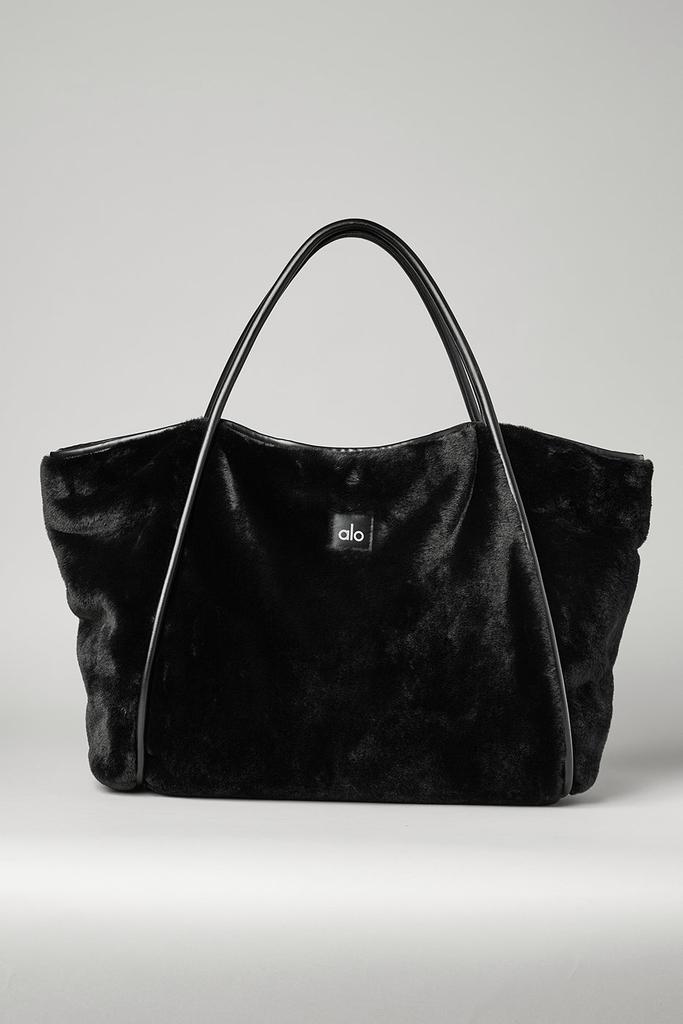 Alo Yoga Faux Fur Tote Bag - Black