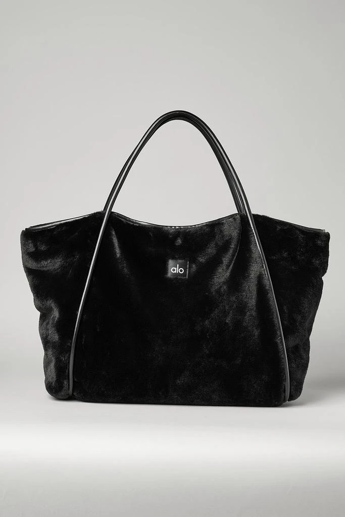 Alo Faux Fur Tote Bag - Black 1