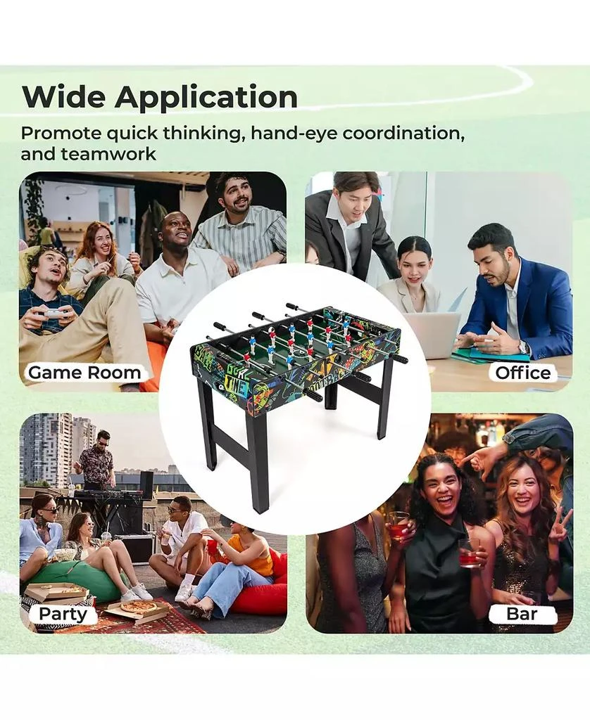 Mecale 37" Mini 2-in-1 Foosball Game Table with Detachable Legs, Tabletop Use 9
