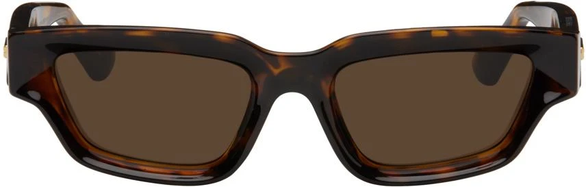 Bottega Veneta Tortoiseshell Sharp Square Sunglasses 1