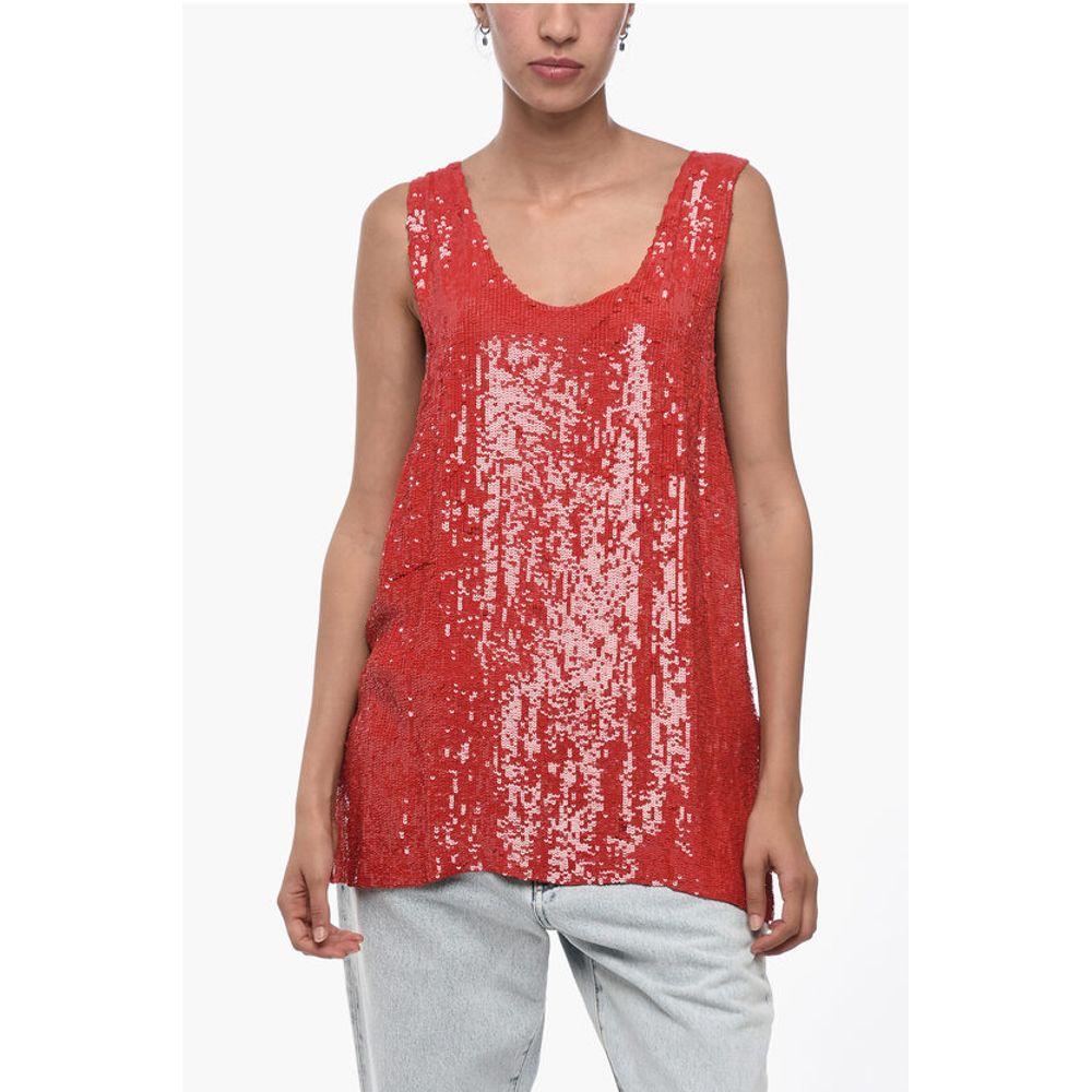 Parosh Sequined Tank Women's Top