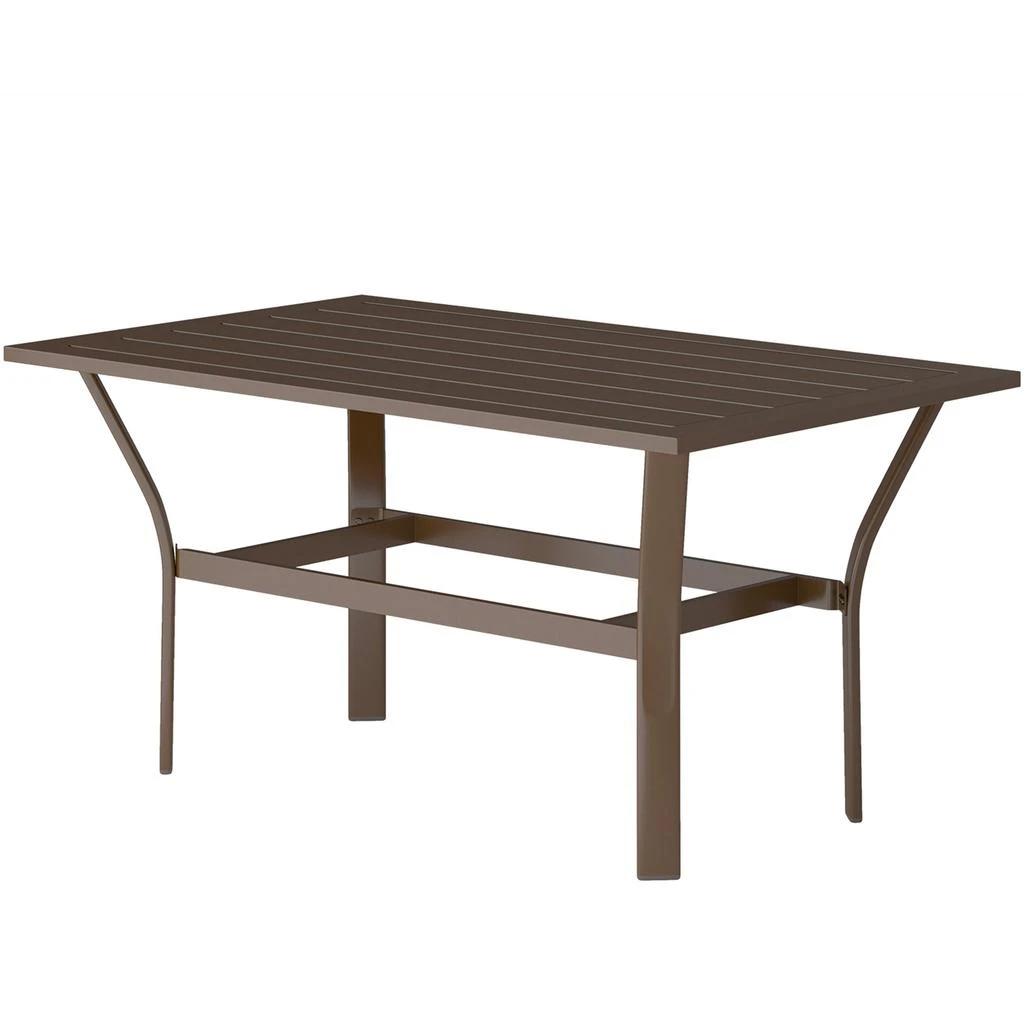 Hivvago Outdoor Metal Coffee Table with Slatted Top