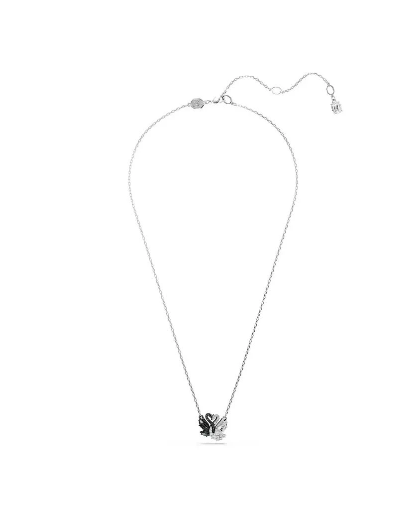 Swarovski Swan Black, Rhodium Plated Pendant Necklace 2