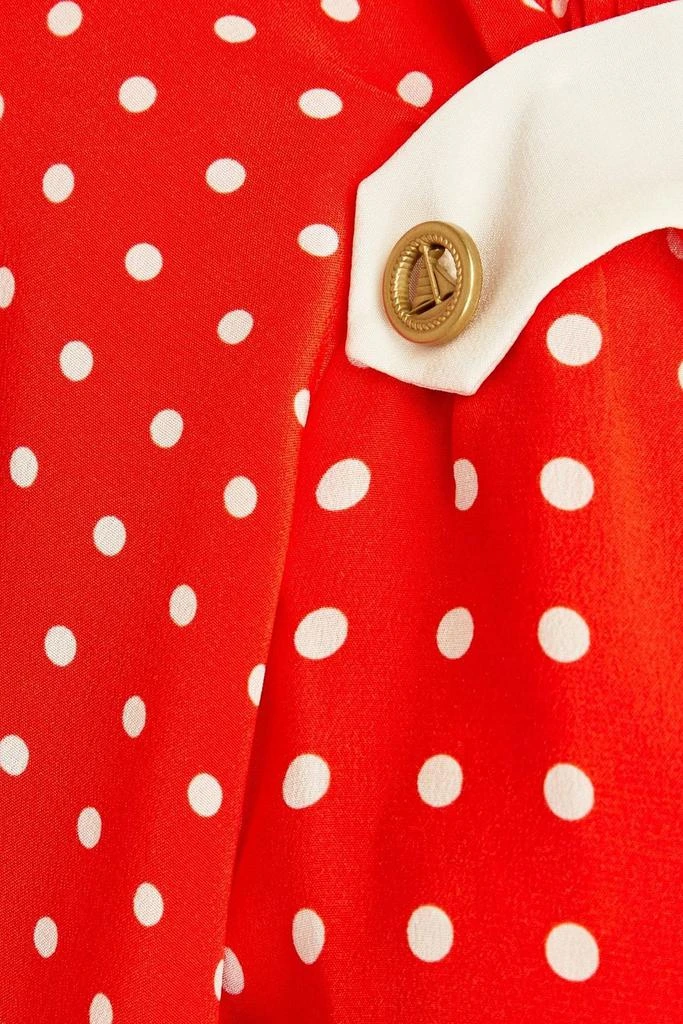Zimmermann Cropped polka-dot silk crepe de chine wrap top 4