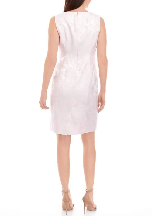 Kasper Womens Sleeveless Floral Jacquard Sheath Dress 2