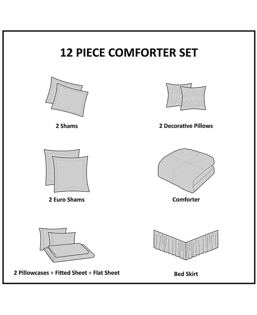 Madison Park Emilia Jacquard 12-Pc. Comforter Set, California 17