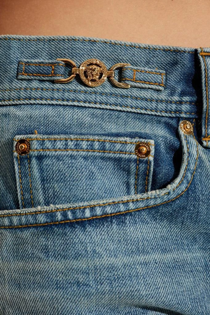 Versace Versace Logo-Patch Denim Shorts 5