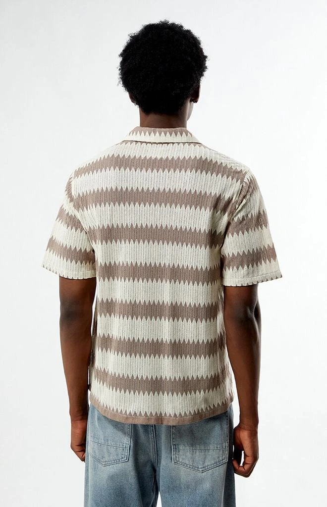 PacSun Brown & Cream Textured Oversized Resort Camp Shirt 4