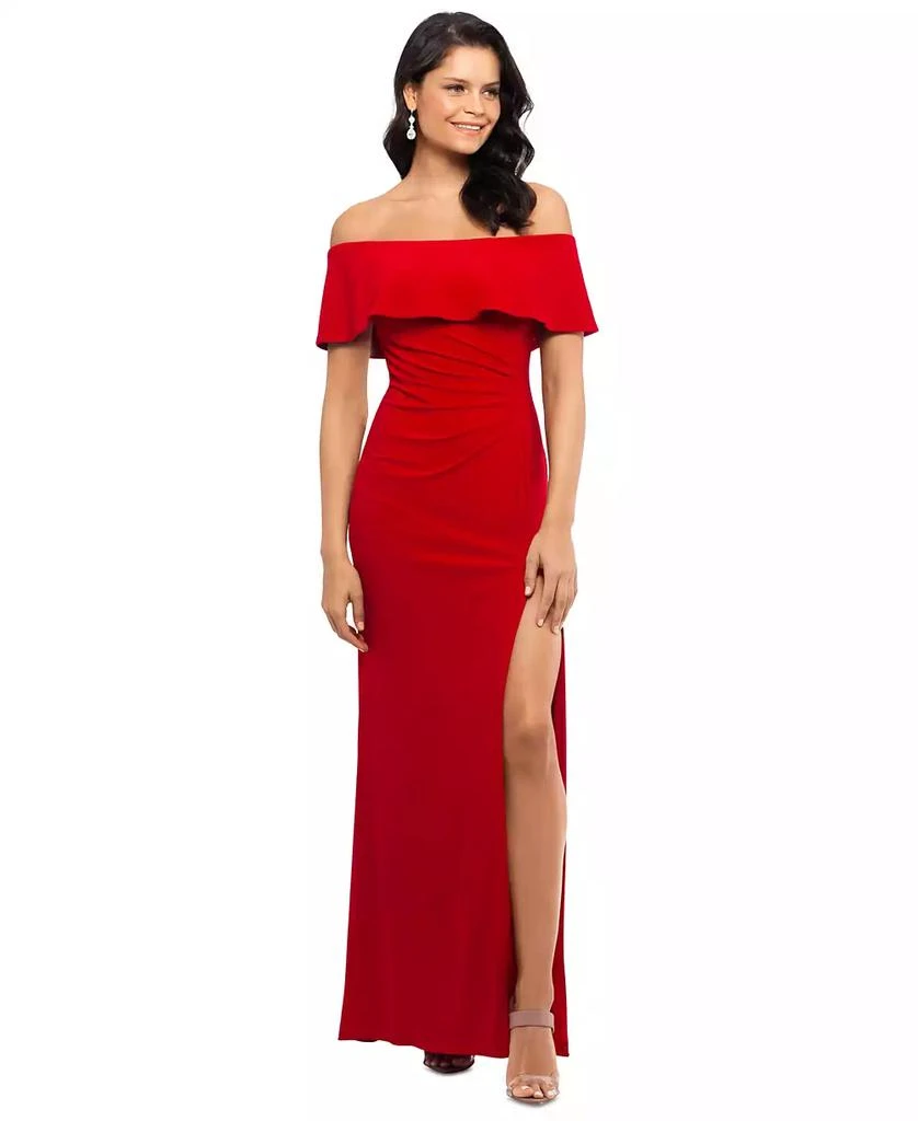 XSCAPE Ruffled Off-The-Shoulder Gown 1