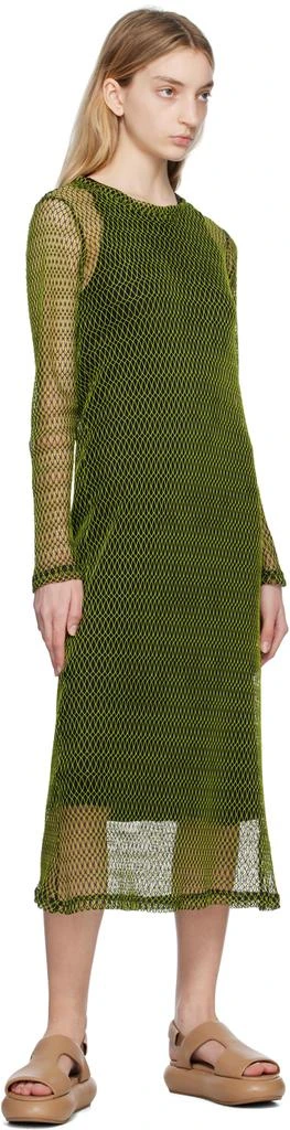 Song for the Mute Green & Black Crewneck Midi Dress 4
