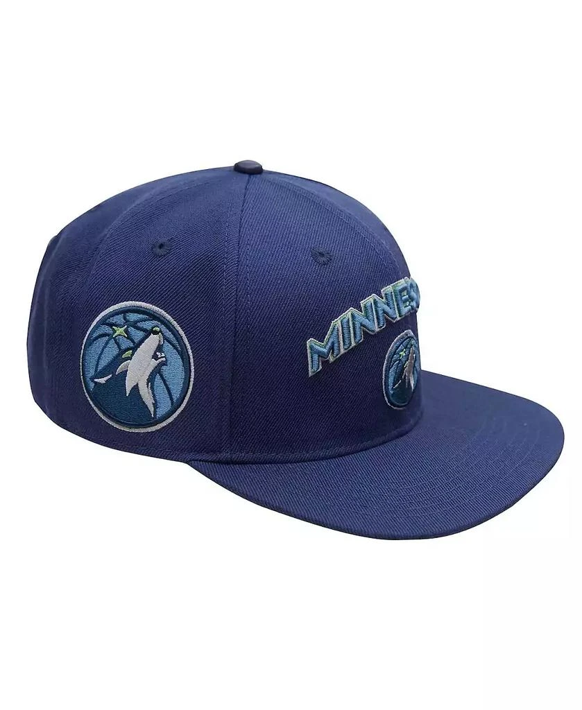 Pro Standard Men's Navy Minnesota Timberwolves Stacked Logo Wool Snapback Hat 1