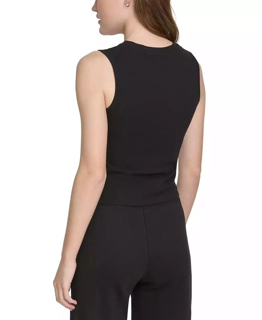 Calvin Klein Women's Ruched Crewneck Logo Tank Top 2