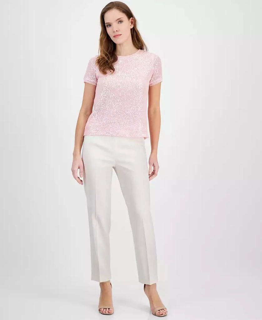 Anne Klein Petite Crewneck Short-Sleeve Sequin T-Shirt 2