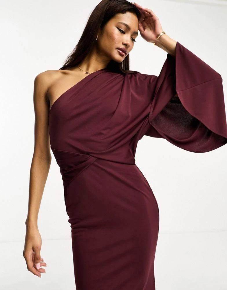 Shop ASOS DESIGN one shoulder premium draped maxi dress with train detail  in deep purple on Sale at BeyondStyle  Get 20% Off ASOS DESIGN one  shoulder premium draped maxi dress with