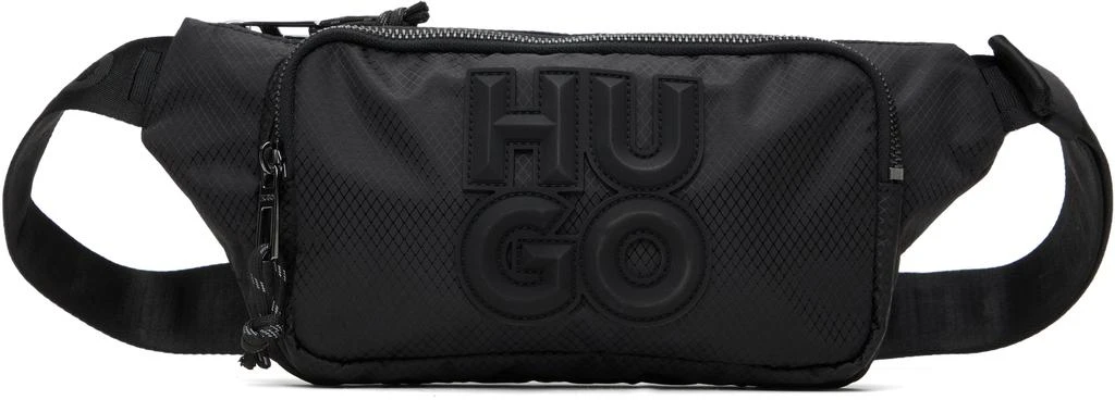 Hugo Boss Black Stacked Logo Zip-Up Belt Bag 1