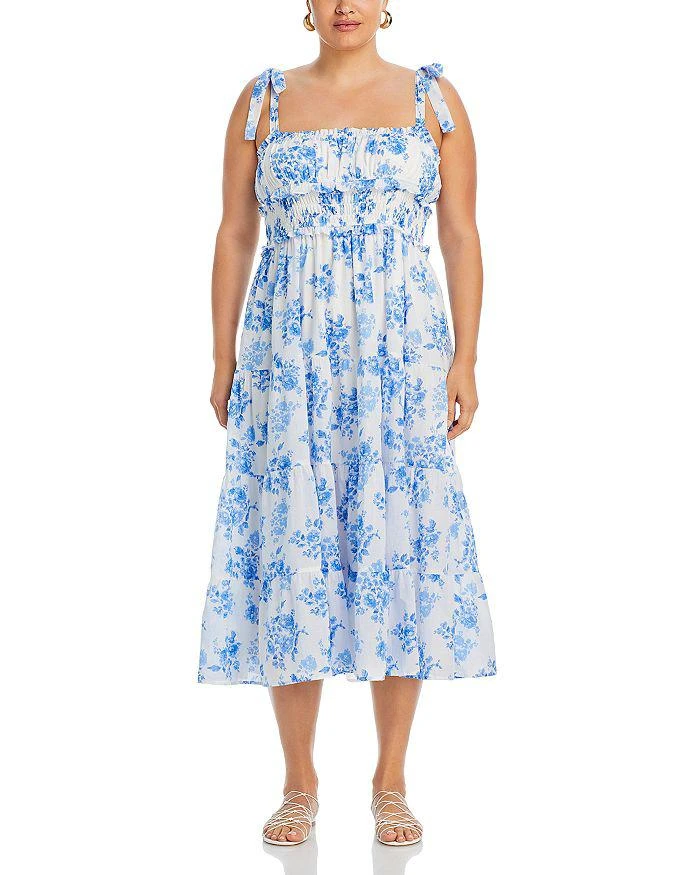 AQUA Floral Tie Strap Midi Dress - Exclusive 8