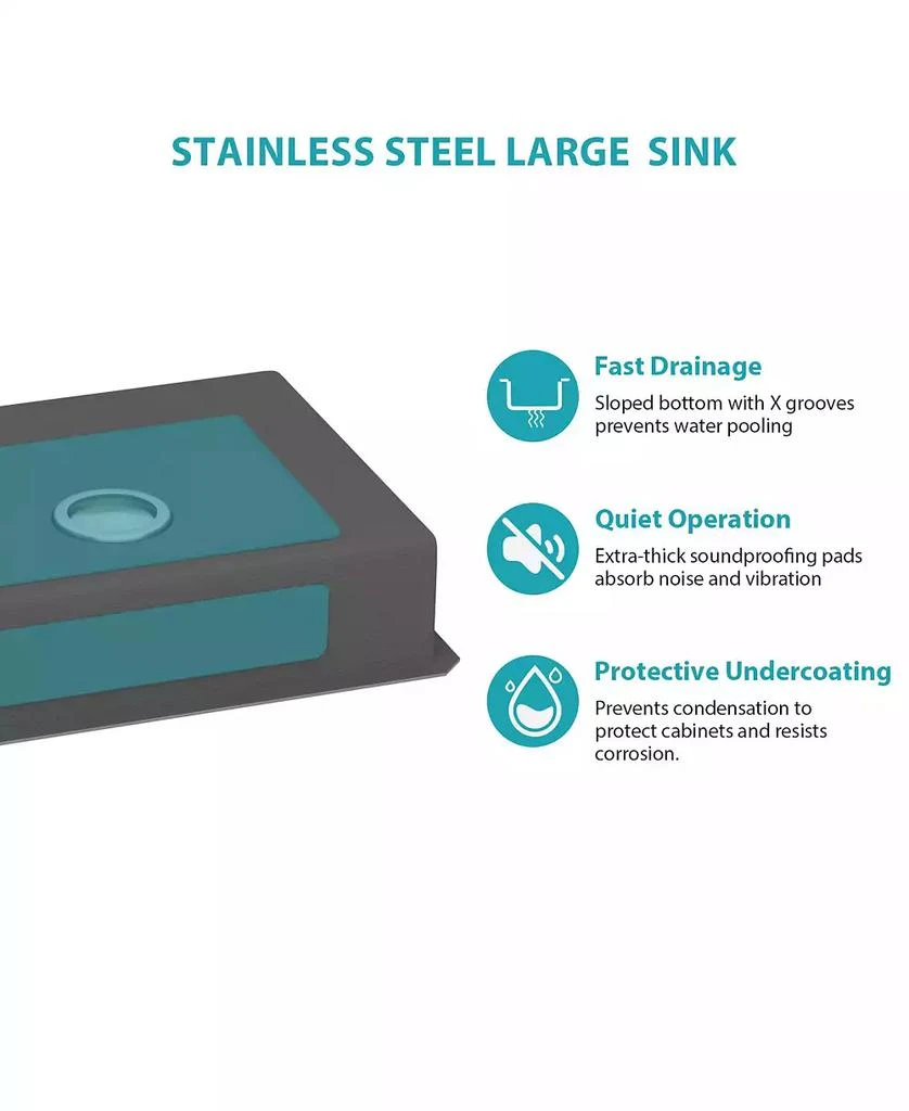 Flynama 18x16x5.5inch ADA Compliant Kitchen Sink Undermount Stainless Steel Single Bowl 16 Gauge 9