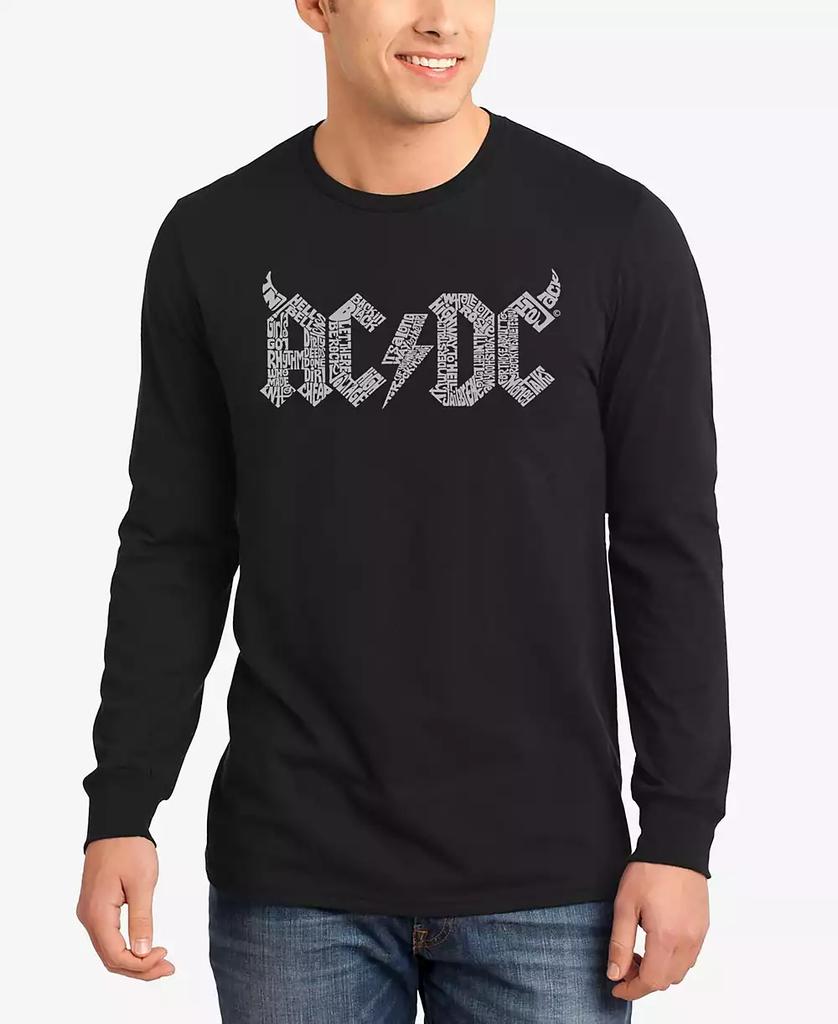 LA Pop Art Men's Word Art Long Sleeve ACDC T-shirt