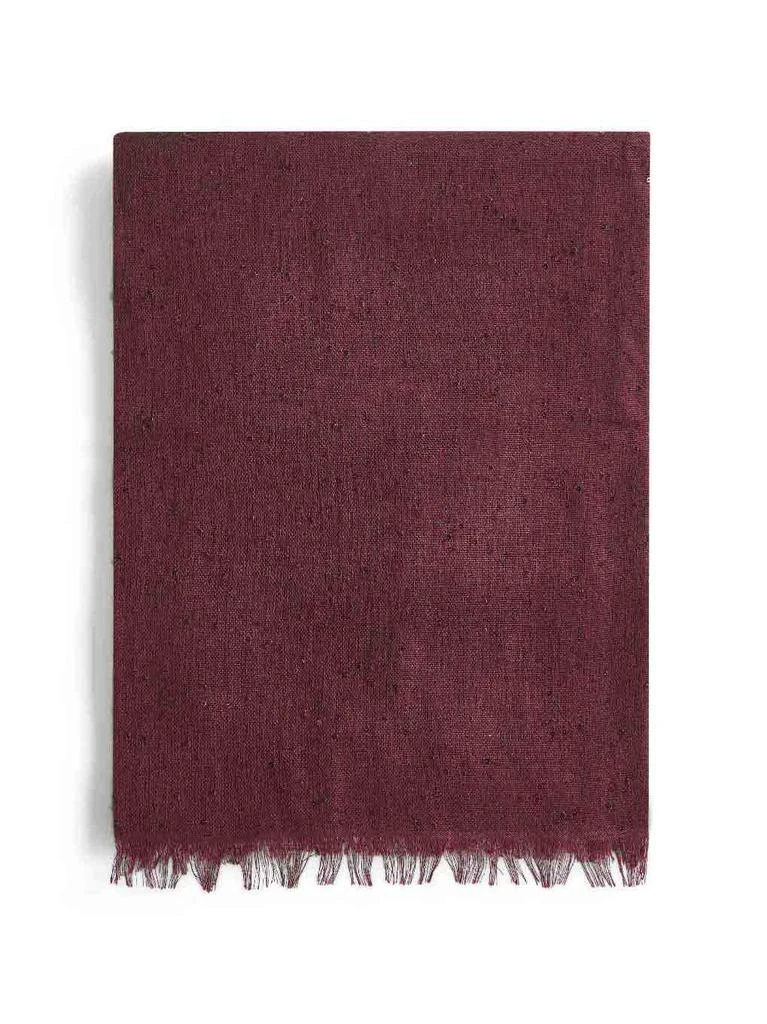 BRUNELLO CUCINELLI | Burgundy Diamante cashmere and silk scarf | Women | PZ