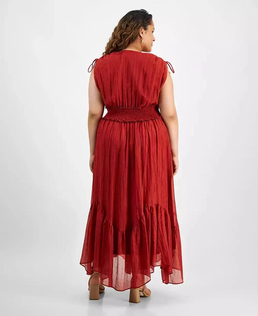 Taylor Plus Size V-Neck Sleeveless Handkerchief Hem Maxi Dress 2