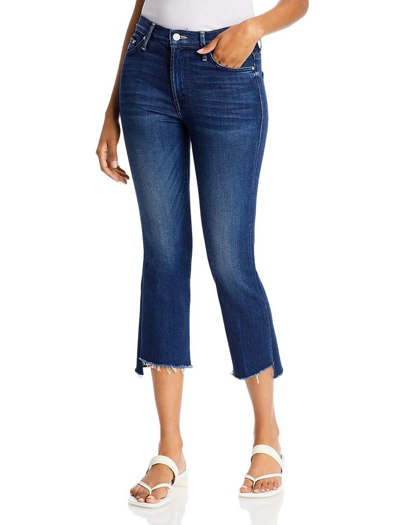 MOTHER The Insider High Rise Crop Step Fray Bootcut Jeans in Tongue and Chic 1