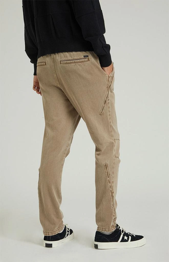 PacSun Brown Zipper Slim Cargo Pants 4