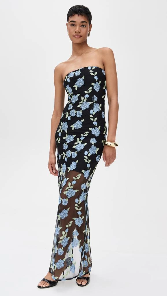 ROTATE Birger Christensen Flower Mesh Tube Dress 4