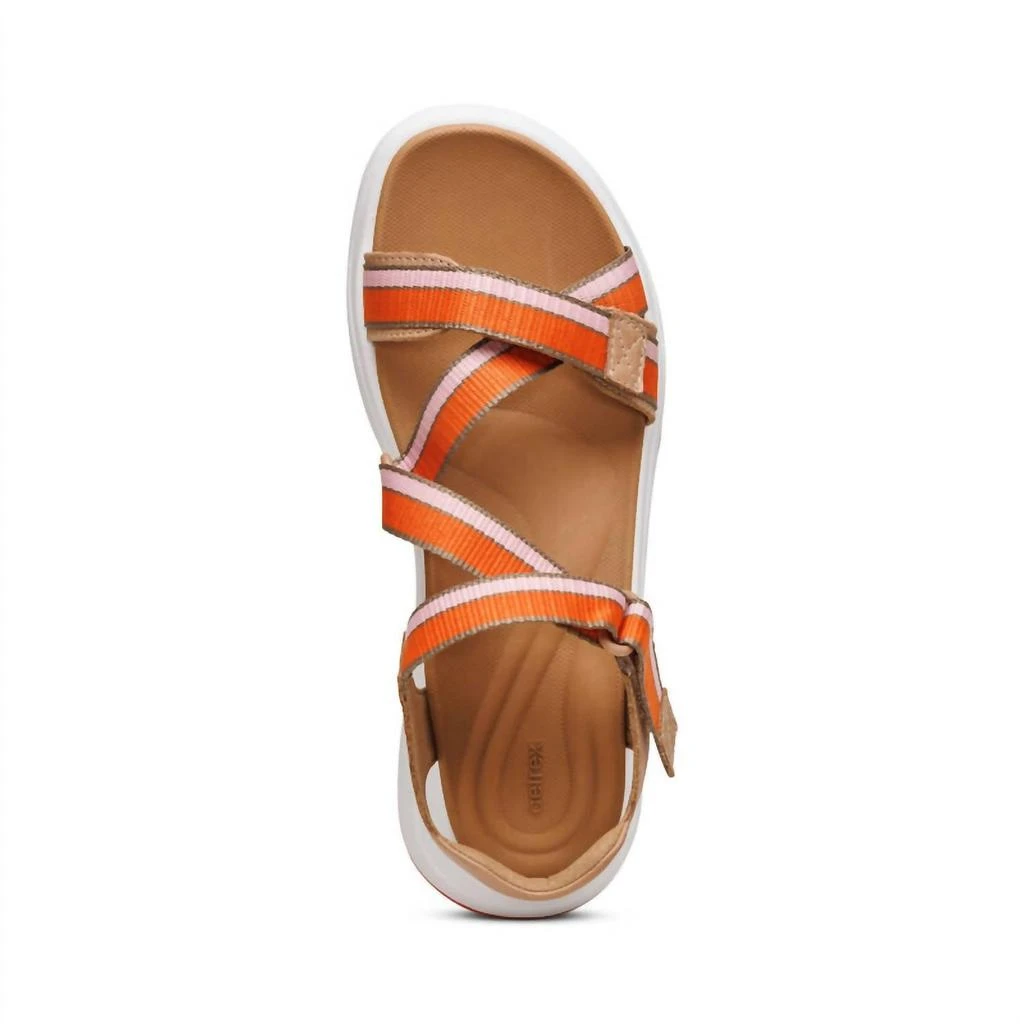 Aetrex Marz Adjustable Sport Sandal In Camel 5