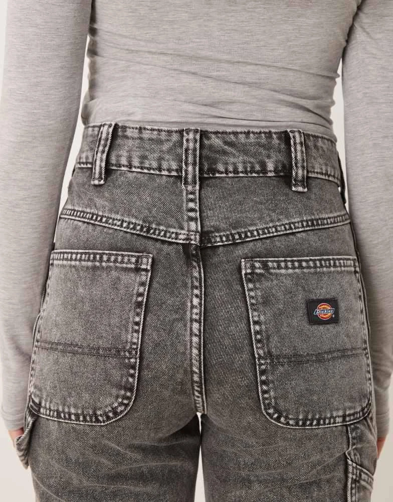 DICKIES Dickies ellendale straight fit denim jeans in washed light grey 4