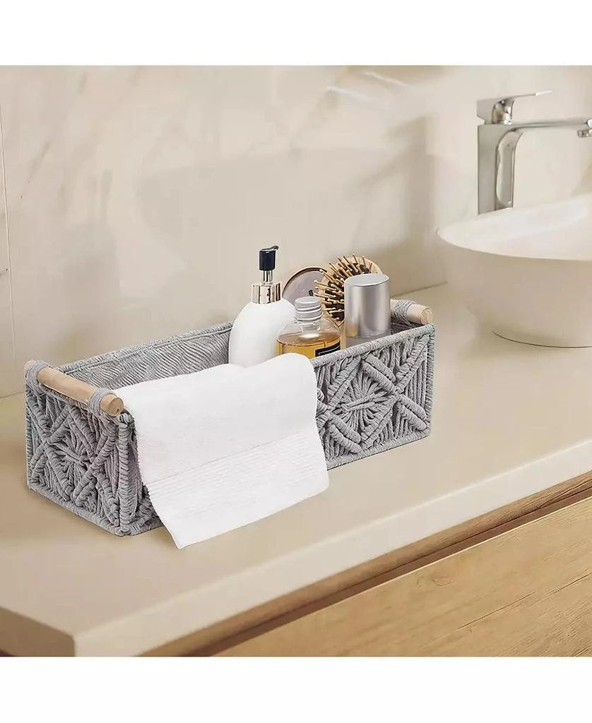 YIGII Handmade Cotton Rope Storage Baskets - Multiroom Decor 
Organization 4