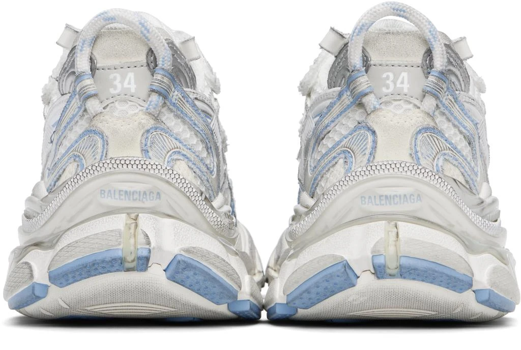 Balenciaga White & Blue Runner 2.0 Sneakers 2